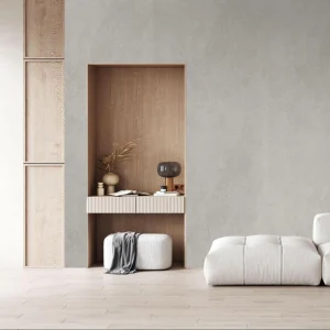 Minerálny stenový obklad Modee Raw concrete Stripes Slab Massi White – Obrázok 3