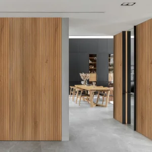 Minerálny stenový obklad Modee True wood Fluted Slab Fluted Asturia Oak – Obrázok 2